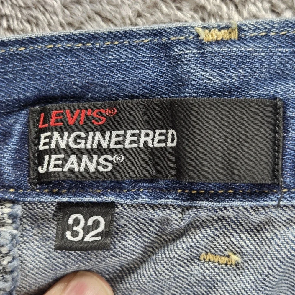 Vintage Levis Engineered Jeans Mens 32x34 Blue Twisted One Pocket Buckle Back